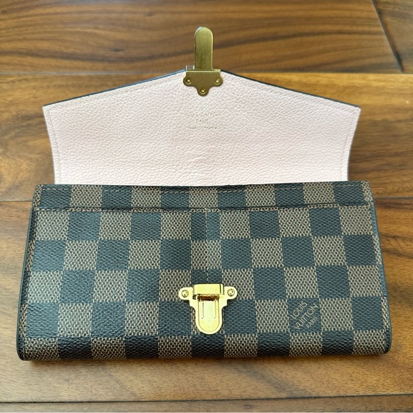 Vintage Authentic Louis Vuitton Damier Ebene Magnolia Rose Pink Clapton Wallet - Picture 12 of 17